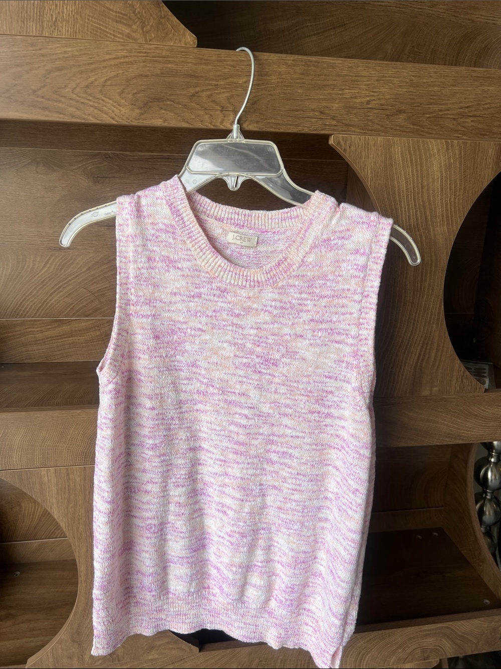J. Crew Pink Marled Sleeveless Knit Tank